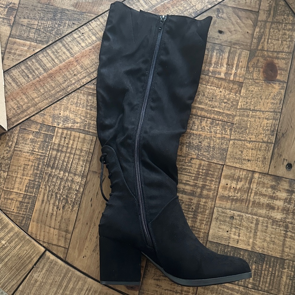 Journee Collection Black Heeled Boots